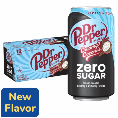 Dr Pepper Creamy Coconut Zero Sugar Soda - Soft Cream